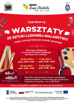 Zapraszamy na WARSZTATY ZE SZTUKI LUDOWEJ MALARSTWO - czerwiec 2019